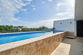 Modern & Peaceful Apartment with Nice Location in Aldea Zama with Rooftop, Infinity Pool & Lounge